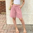 thumbnail image 5 of Amidoa Boys Shorts Solid Color Casual Summer Soft Elastic Waist With Pockets Sports Shorts for Kids Pink Size 5T, 5 of 9