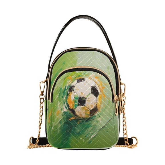 ALAZA Chain Crossbody Bags for Women Football Abstract Shoulder Handbag Phone Purse