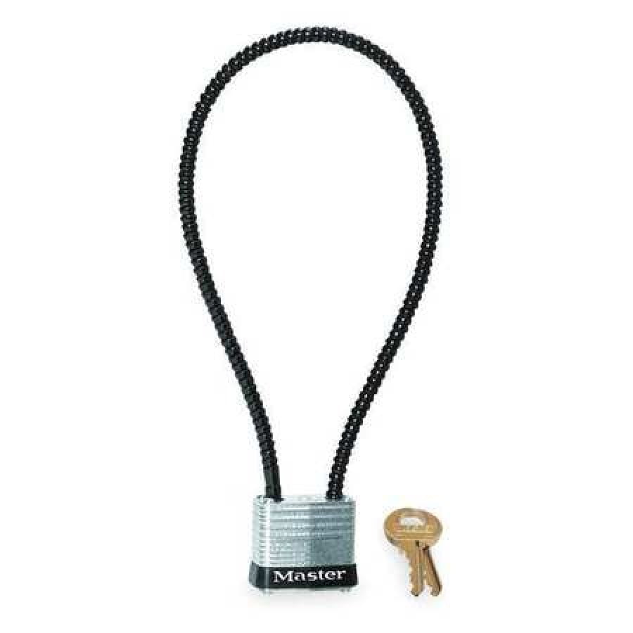 MASTER LOCK 107KADSPT Padlock, Keyed Alike, Flexible Shackle, Steel