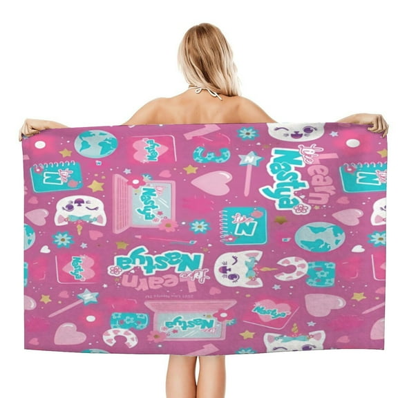 Beach Towel Bath Towels for Like Nastya Kids Boys Girs Gifts Soft & Absorbent for Bathroom Travel Camping Vacation 20×40 inch
