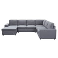 thumbnail image 3 of Warren Linen 6 Seat Reversible Modular Sectional Sofa Chaise - Light Gray, 3 of 5