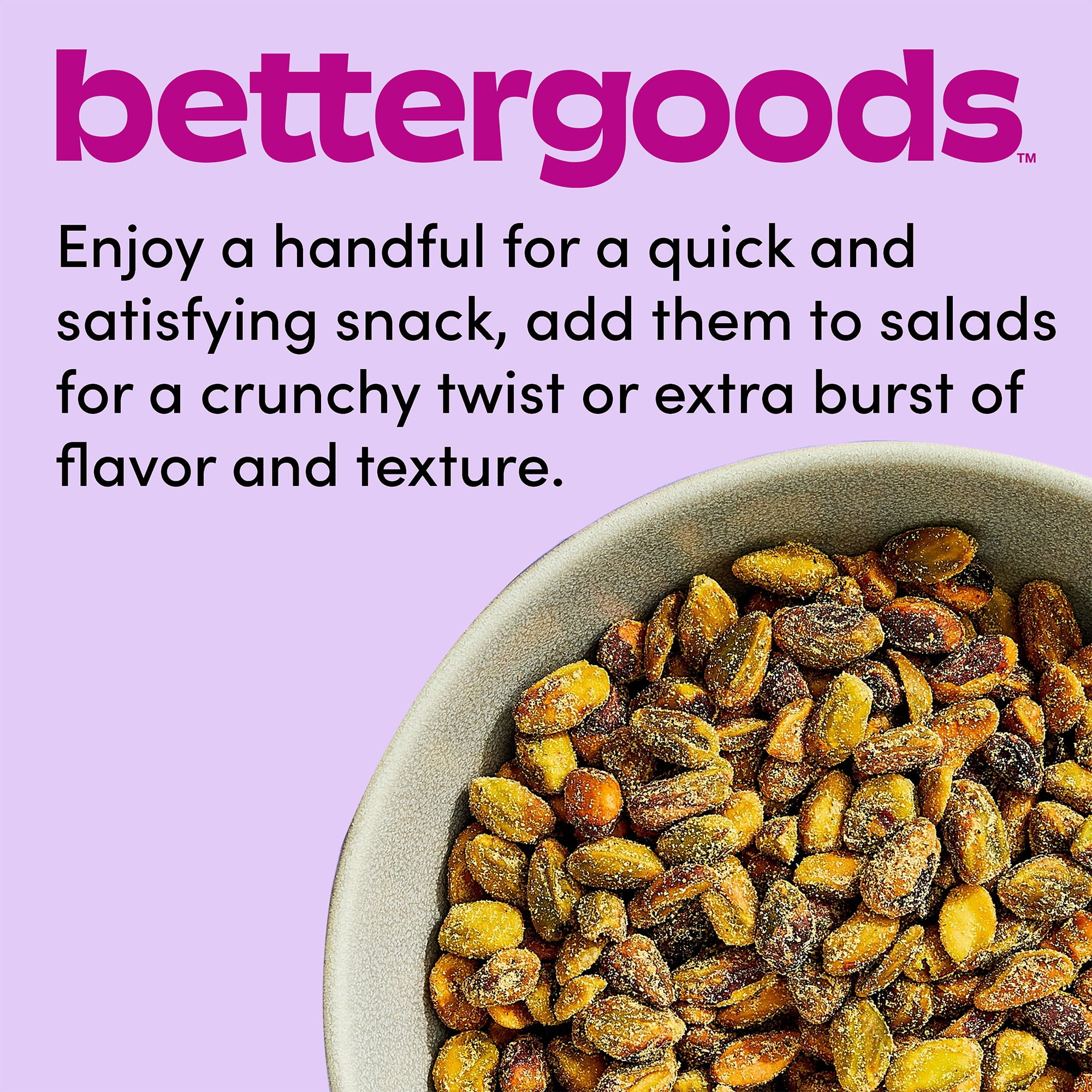 bettergoods Roasted Garlic and Herb Pistachios, 10 oz Tub