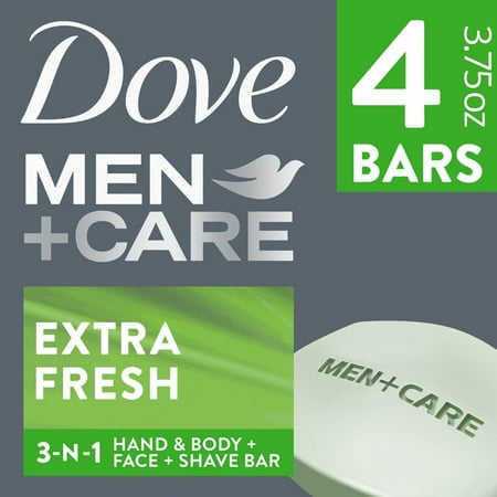 Dove Men+Care Extra Fresh Body and Face Bar Soap – 4pk – 3.75oz each Dove Men+Care Extra Fresh Body and Face Bar Soap – 4pk – 3.75oz each