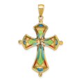 thumbnail image 3 of 14K Gold Multi Color Enamel Cross Pendant, 3 of 4