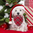 thumbnail image 2 of Pañuelos para perros ADOGGYGO con borlas navideñas a cuadros, tamaño pequeño, 2 of 6