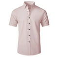 thumbnail image 2 of Mens Dress Shirts Summer Short Sleeve Button Down Collared 4 Way Stretch Formal Work Shirts Business Casual Shirt, 2 of 3