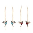 thumbnail image 3 of Pendientes De Colibrí Para Mujer, Pendientes De Enhebrador De Aleación, Pendientes Colgantes De Gota, Pendientes De Borla, Pendientes De Tuerca De Diamantes De Imitación 1 Par seitruly AP007009-01, 3 of 6