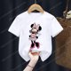 thumbnail image 1 of Minnie Children T-shirt Kawaii Disney T Shirt Floral Mickey Mouse Anime Cartoon Casual Clothes Kid Girl Boy Short Sleeve Top Tee12T Gao Jinjia LED, 1 of 2