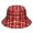 Christmas Red Green Plaid Pattern, variant on Green Christmas Reindeer and Snowflake Pattern Bucket Hat, Fishing Hiking Cap with Wide Brim & Breathable Fabric, Polyester Twill Gifts for Unisex Men Women