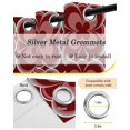 thumbnail image 6 of Red Boho Blackout Curtains, Light Blocking Print Window Curtains, Vintage Country Ethnic Abstract Flowers Art Thermal Insulated Window Drapes for Living Room Kitchen Cafe 2 Panels, 84"W x 63"L, 6 of 9