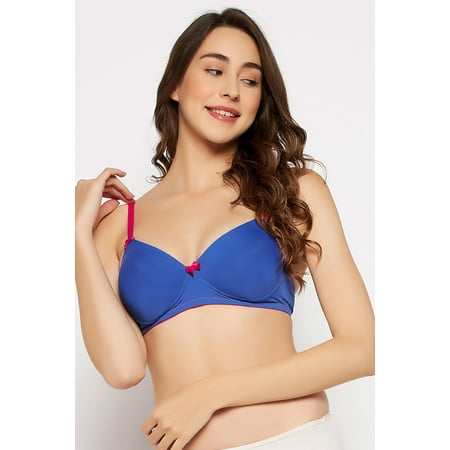 

Clovia Padded Non-Wired Full Cup T-shirt Bra in Royal Blue