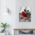 thumbnail image 3 of Nawypu  Modern Canvas Painting Black and White Red Rose Canvas Art Painting Abstract Wall Art Decorations Flower Picture on Canvas for Home Decor Valentines Gift Stretched and Framed, 3 of 4