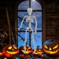 thumbnail image 4 of 15.7" Glitter Silver Poseable Hanging Skeleton - Sparkling Halloween Decor for Indoor/Outdoor Haunted House, Graveyard & Party Displays with Movable Joints, 4 of 7