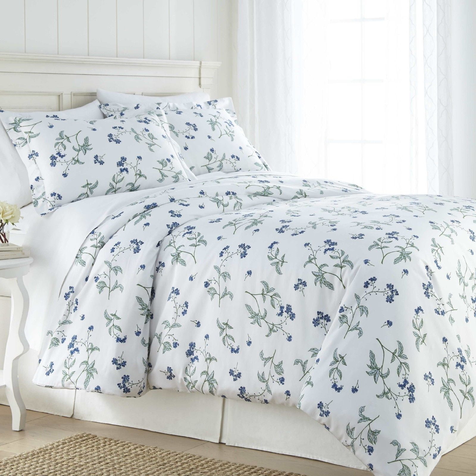 Myosotis Scorpioides Printed 300 Thread Count 100 Percent Cotton Sateen Duvet Cover Set By Souths Fine Linens