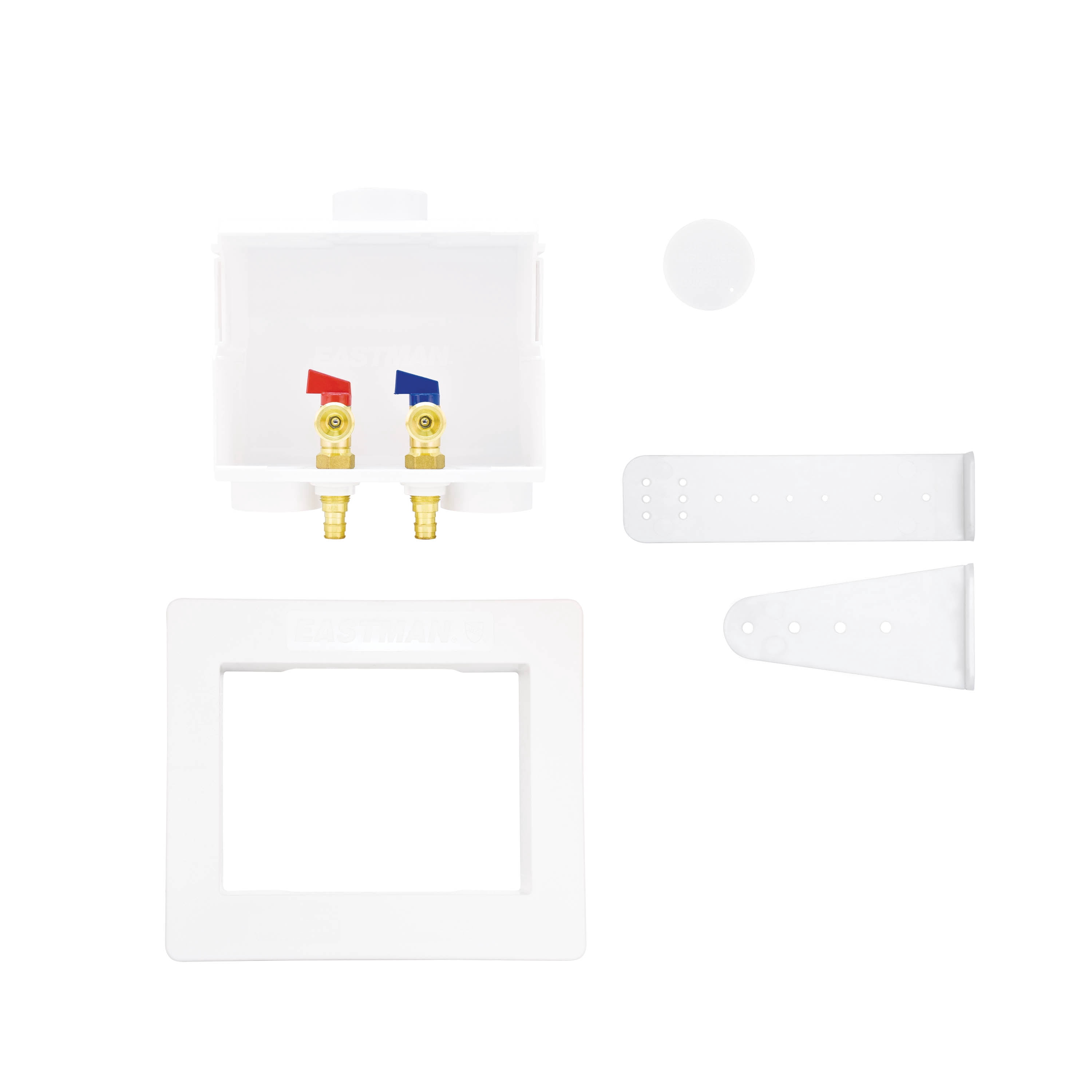 Eastman 60261 Dual Drain Washing Machine Outlet Box, 1/2 inch Expansion PEX, White