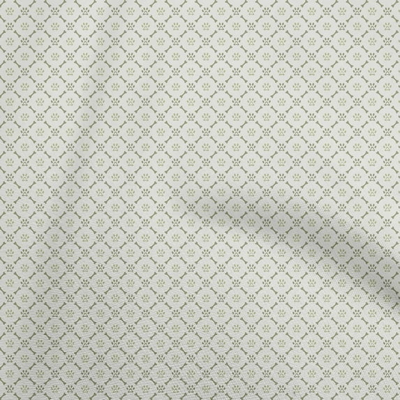 oneOone Viscose Chiffon Light Green Fabric Bone & Paw Fabric For Sewing Printed Craft Fabric By The Yard 42 Inch Wide