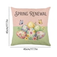 thumbnail image 3 of PONPRNGY 1Pc Easter Eggs Basket Bunny Throw Pillow Cover, 17 x 17 Inch Flowers Cushion Case Decoration for Sofa Couch, 3 of 6