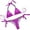 01_Purple, variant on 2 Pcs Women Swimsuit Fashion Halter Jewel Chain Bathing Suit Bikini Set Lace-up Bathing Suit Summer
