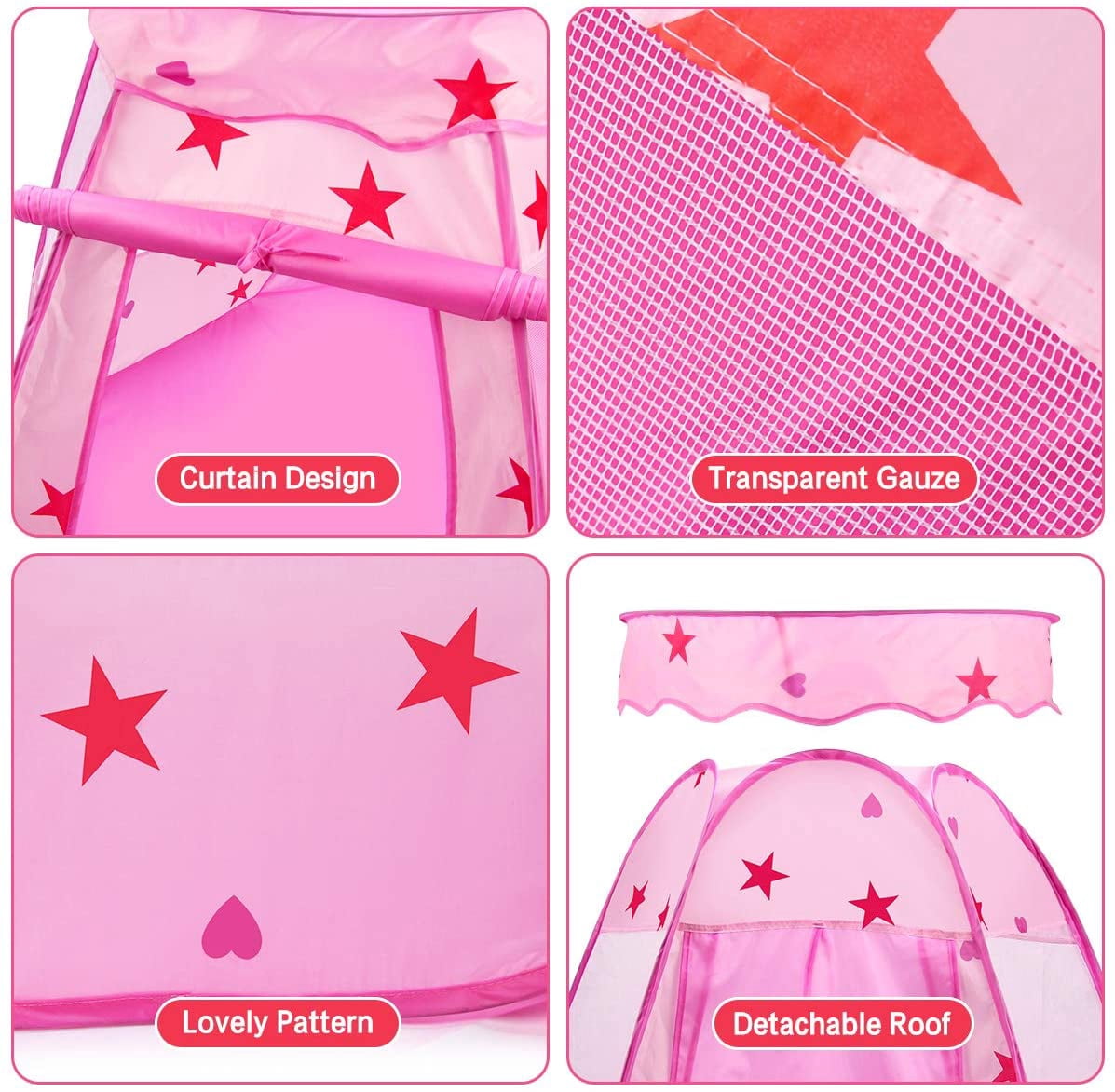 Kids Play Tent Pop Up Tent for Girls Princess Princess Castle Large Playhouse Indoor Outdoor Foldable popup Dream CastleTent Gift for 5 6 7 8 Girls