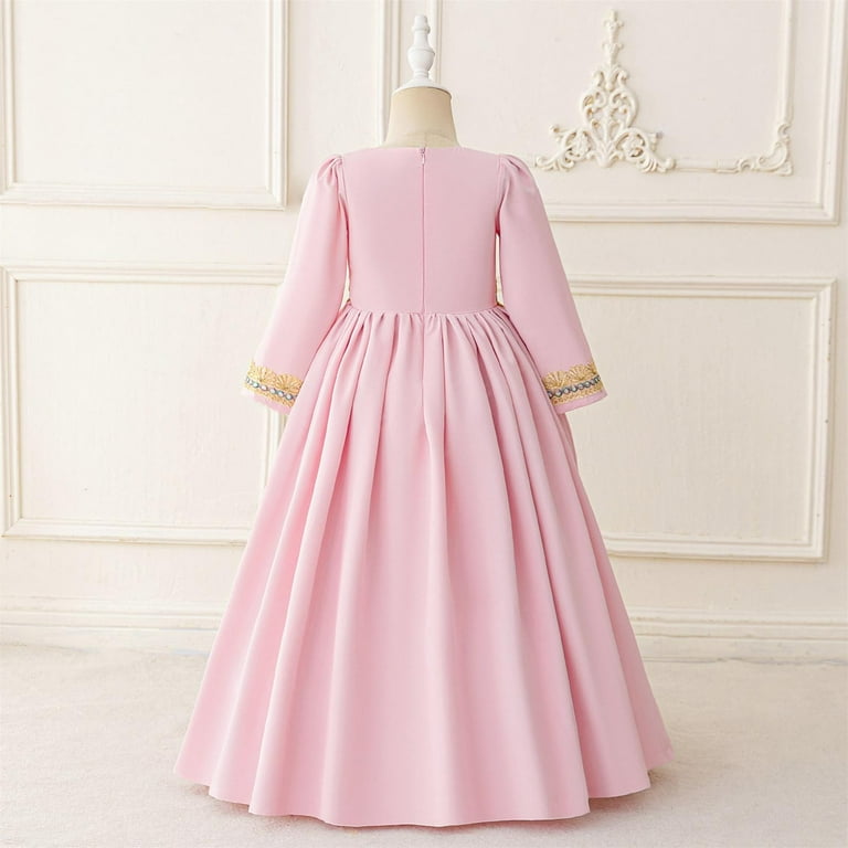 sachin and babi light blue dress Muslim Dresses for Girls Elegant Long Sleeve A-Line Size 4-8 Toddlers Kids Trendy Embroidered V Neck Wedding Guest Prom Dress