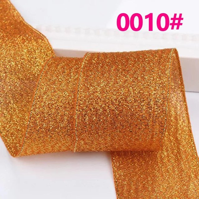 25 yardas/rollo de cinta metálica con brillo, cinta decorativa para Navidad y boda, lazos para manualidades, envoltura de regalo, cinta de cebolla de 6/10/15/25/40MM