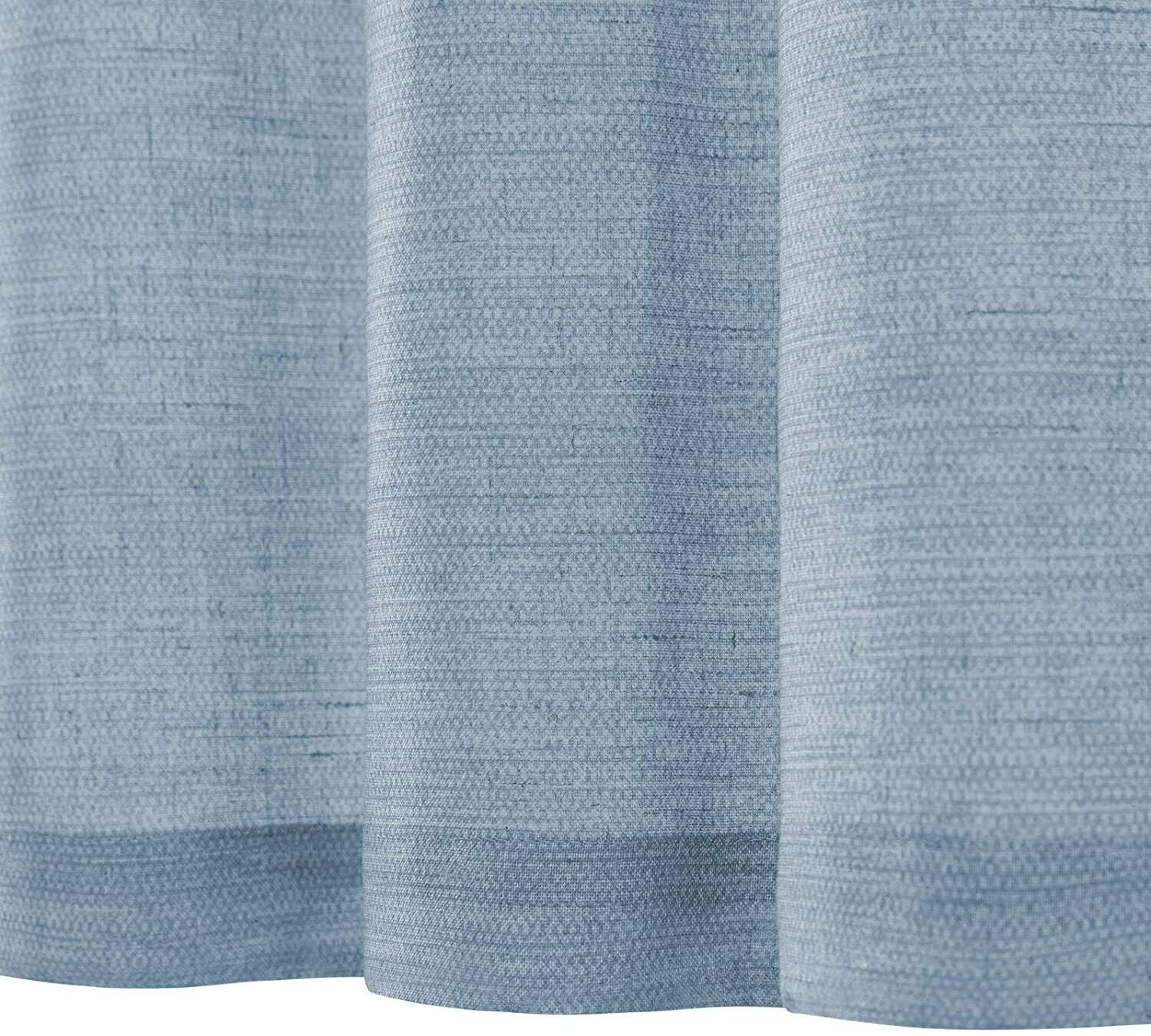 Linen Textured Short Curtains Kitchen Tiers Solid Color Cafe Drapes Rod Pocket