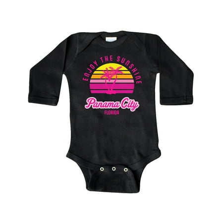 

Inktastic Summer Enjoy the Sunshine Panama City Florida in Pink Gift Baby Boy or Baby Girl Long Sleeve Bodysuit
