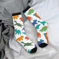 thumbnail image 5 of Bingfone Compression Socks for Women and Men Long Socks for Running Athletic Cycling Nurse- Colorful Dinosaur, 5 of 6