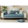 thumbnail image 2 of COFEST Herringbone Chenille Fabric Sofa Cover - Protects from Stains & Pet Damage, Machine Washable, Extends Sofa Life, Easy & Affordable Home Refresh Blue, 2 of 7