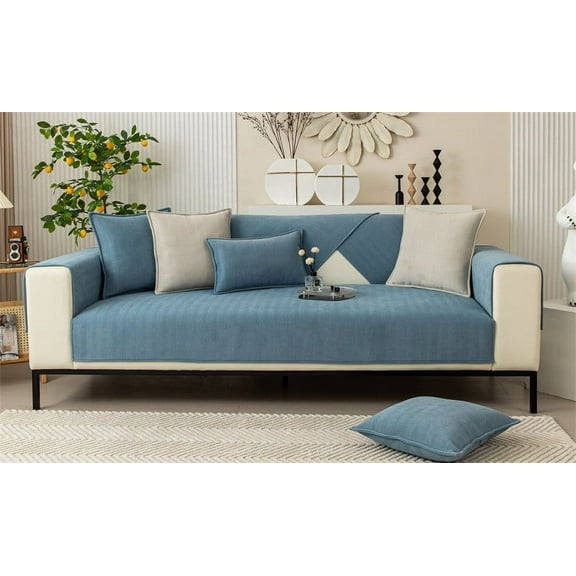 Tainini Herringbone Chenille Fabric Furniture Protector Sofa Cover