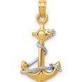 thumbnail image 1 of 14K Two-Tone 3D Anchor With Rope Pendant (23 X 12) Made In Peru k3074, 1 of 6