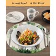 thumbnail image 3 of 13 Inch Round Placemats Set of 6, Easter Non Slip Heat Insulation PP Table Mats, Country Spring Rabbit Botanical Eucalyptus Leaves Washable Place Mats for Kitchen Dining Party Table Decor, 3 of 7