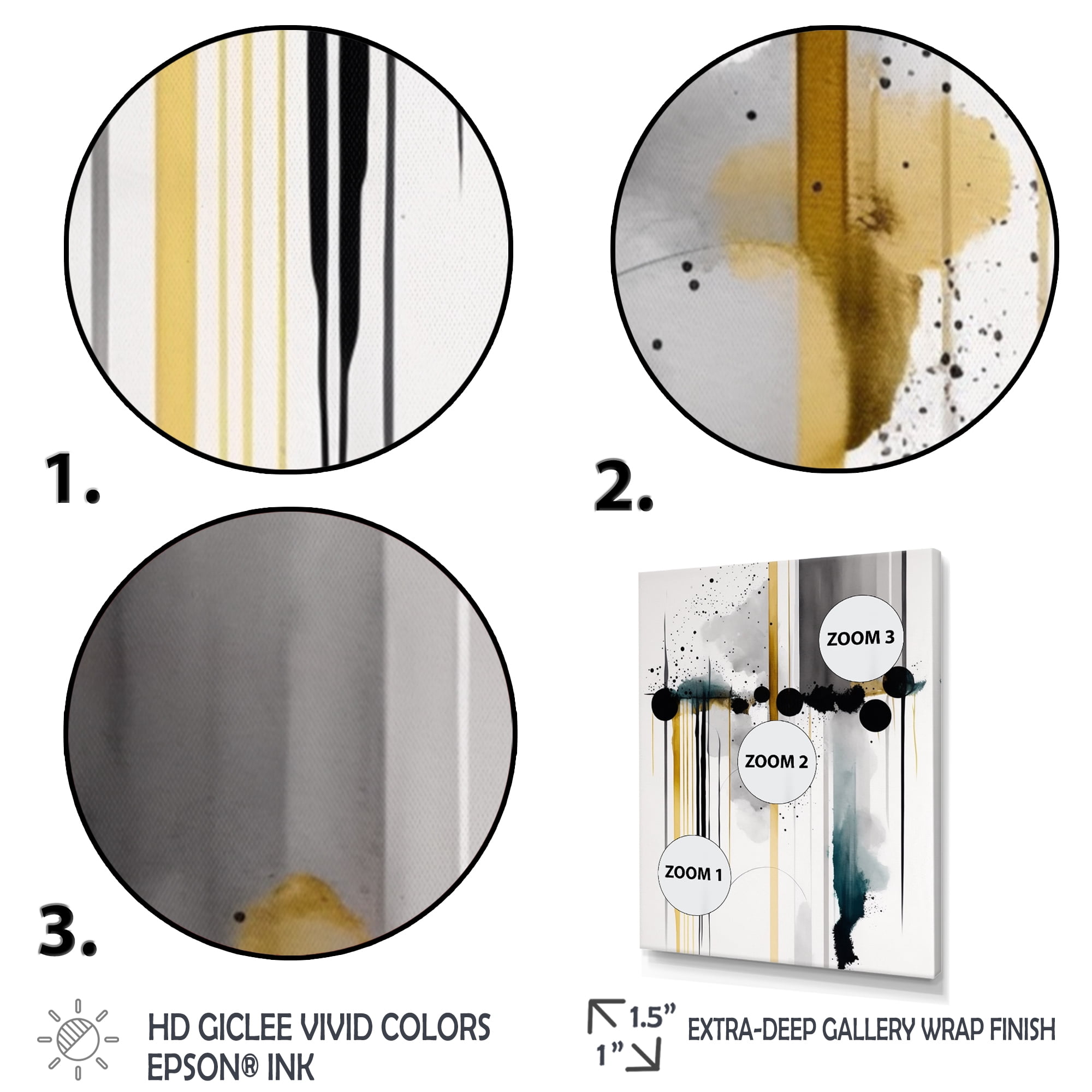 Designart Abstract Transitional Shapes III Canvas Wall Art
