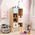 thumbnail image 6 of OLAKIDS Kids Bookcase Toy Storage Organizer, Children Storage Cabinet with 3 Slide Drawers 4 Cubes, Wooden Bookshelf for Toddlers Classroom Nursery Playroom, 6 of 10