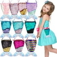 thumbnail image 2 of 10 Pieces Mermaid Tail Coin Purse Sequin Crossbody Coin Wallet Bags for Kids Little Girls Mermaid Party Birthday Gifts, 2 of 7