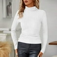 thumbnail image 5 of Wlynlyn Womens Long Sleeve Tops Turtleneck Thermal Underwear Tops Ribbed Knit Basic Slim Lightweight Fall Fashion Top, 5 of 8