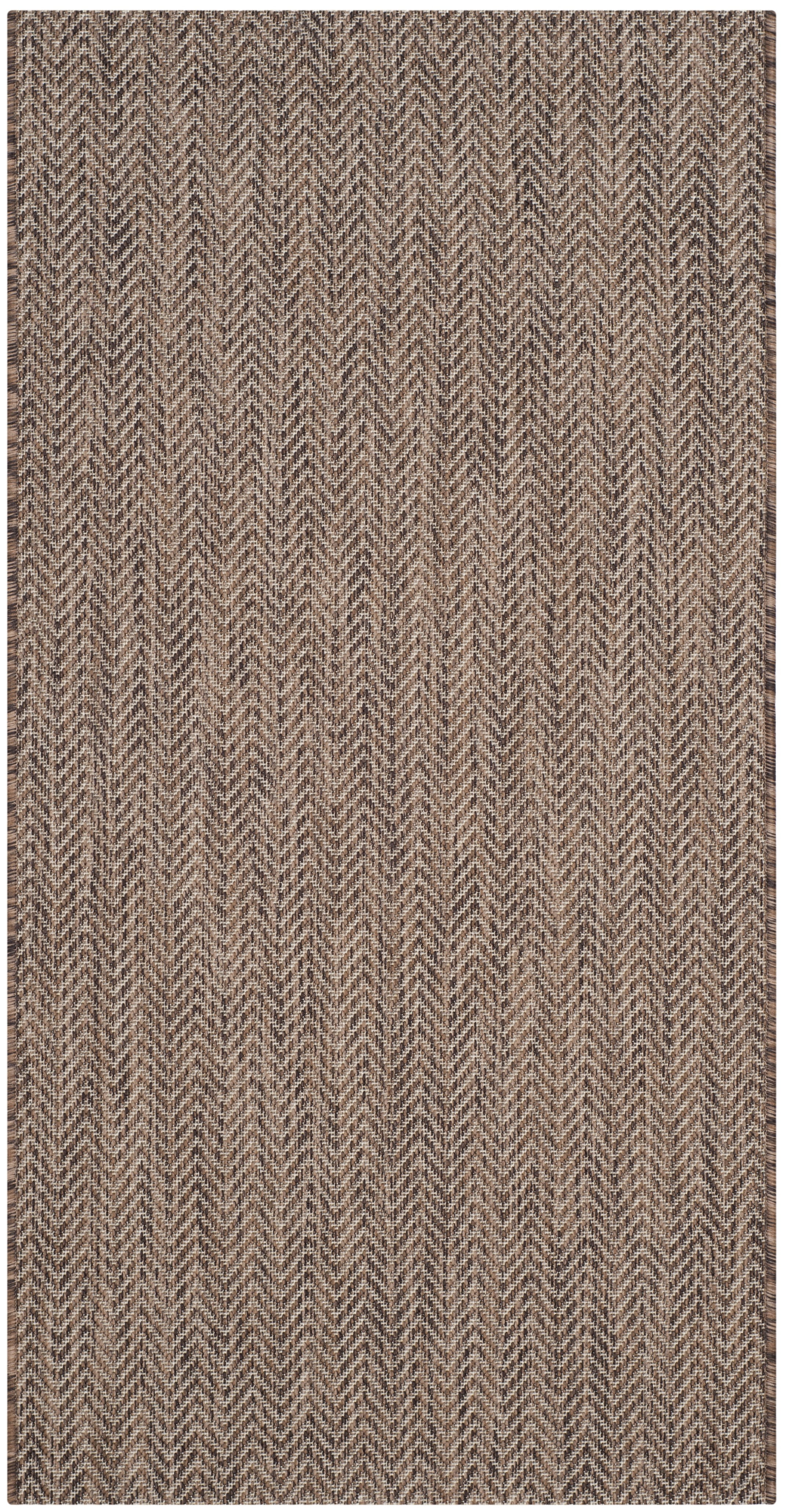 Safavieh Courtyard Blazhe Chevron Indoor/Outdoor Area Rug, Brown/Beige, 4' x 5'7"