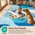 thumbnail image 4 of Design&I 8'x10' Washable Area Rug Sleek Flatweave Pet Friendly Ocean Wave Themed Abstract Nautical Scroll Motif Contemporary for King Size Bedroom, Under Bed, 4 of 7
