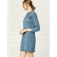 thumbnail image 4 of Vestido Camisero De Mezclilla Hasta La Rodilla Allegra K Mujer Bebe azul XS, 4 of 6