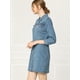 thumbnail image 4 of Vestido camisero de Mezclilla Allegra K Hasta la rodilla con Manga 3/4 y botones Vintage para Mujer azul M, 4 of 6