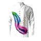 thumbnail image 2 of Camisas Para Hombre Manga Corta Camiseta de manga larga con estampado 3D digital y cuello con botones sueltos para hombre en la playa (White, M), 2 of 4