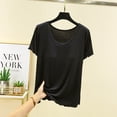 thumbnail image 4 of FUYUDY Women Tshirts Seamless Comfort T-Shirt With Built In Bra Support Summer Casual Layering Fashionable Female Solid Color Tops, 4 of 5