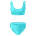 thumbnail image 5 of MIXUE Swim Suits for Women Summer Solid Color Strappy Square Collar Elastic Bra And Panty Set Sports Two Piece Tankini Beachwear,Blue,L, 5 of 6