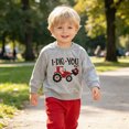 thumbnail image 2 of TOWED22 Toddler Kids Boy Clothes Print Crew Neck Long Sleeve Sweatshirt Shirt Joggers Pants Set Fall Winter Outfits Size:3-4 Y,Color:Grey, 2 of 8