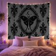 thumbnail image 2 of Moth Depicted Medium with Wings Include Crescent Moon, Spooky Gothic for Gothic Decor Fans, Dark Art Decor, Halloween Gift, Tapestry Wall Hanging for Bedroom and Dorm, 2 of 7