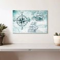 thumbnail image 2 of Elephant Stock Ocean Compass Wall Art - Horizontal Canvas Wall Art - Living Room Wall Decor - Nautical Canvas - Black And Teal Decor - 12" x 8", 2 of 8