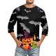 thumbnail image 1 of Camiseta casual de moda con cuello redondo y manga tres cuartos para hombre, 1 of 4
