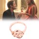 thumbnail image 1 of Anillos para mujer, regalos para mujer, anillo de 26 flores con letras inglesas, pulsera de diamantes de oro rosa, anillo de pareja con letras, pendientes de aleación, 1 of 2
