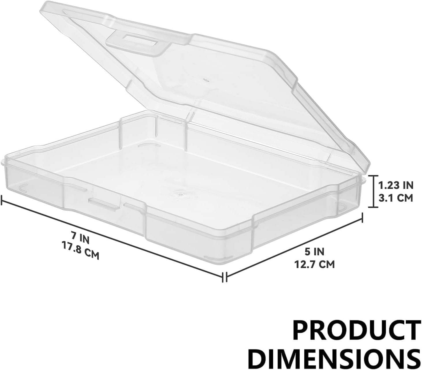 SHAANXIXIAN 6 Pack 5"x7" Clear Photo Storage Boxes with Lids, Plastic Photo Organizer Cases and Picture Boxes, Picture Storage Containers for Greeting Cards, Task boxes, Board Games