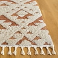 thumbnail image 4 of SAFAVIEH Moroccan Tassel Larry Geometric Shag Area Rug, Ivory/Brick Rust, 4' x 6', 4 of 8